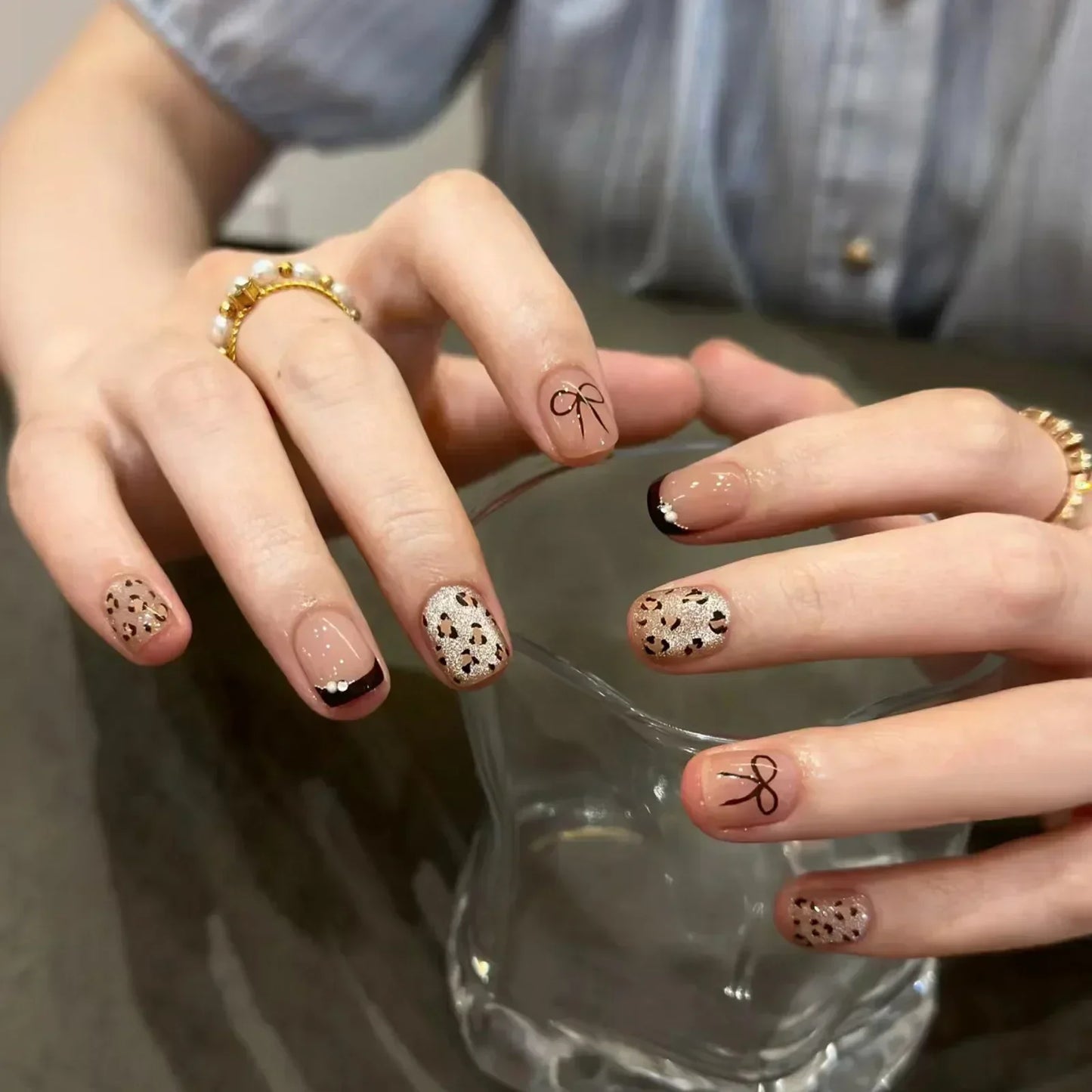 Y2k Rhinestone Press-On Nails Set