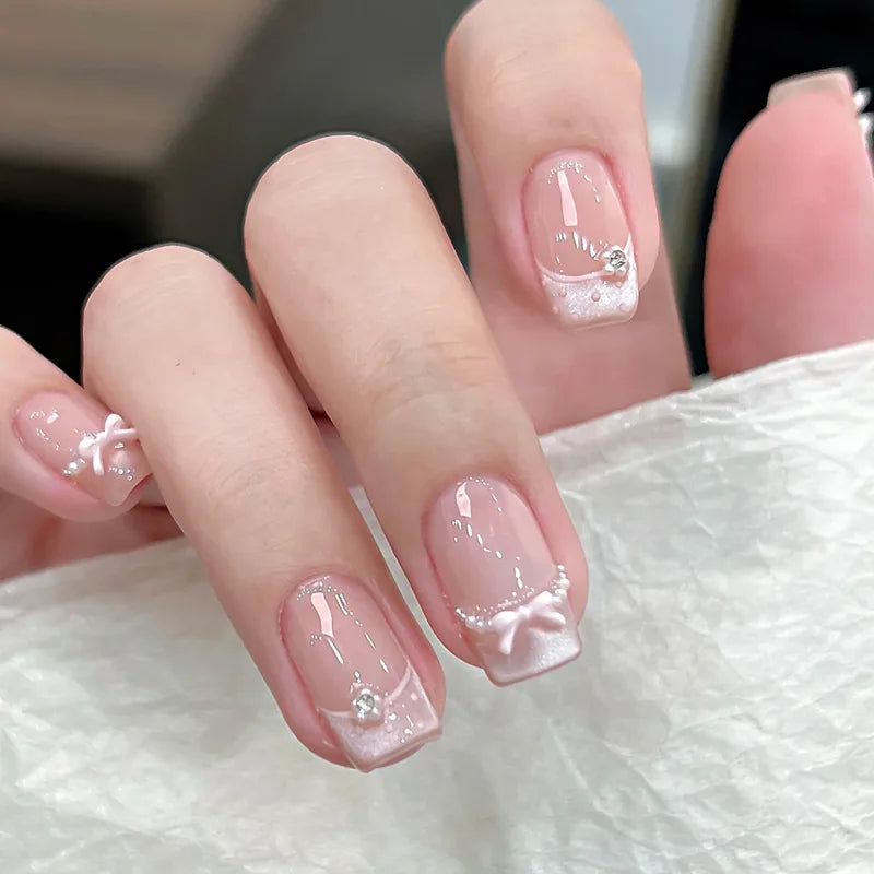 Y2k Rhinestone Press-On Nails Set