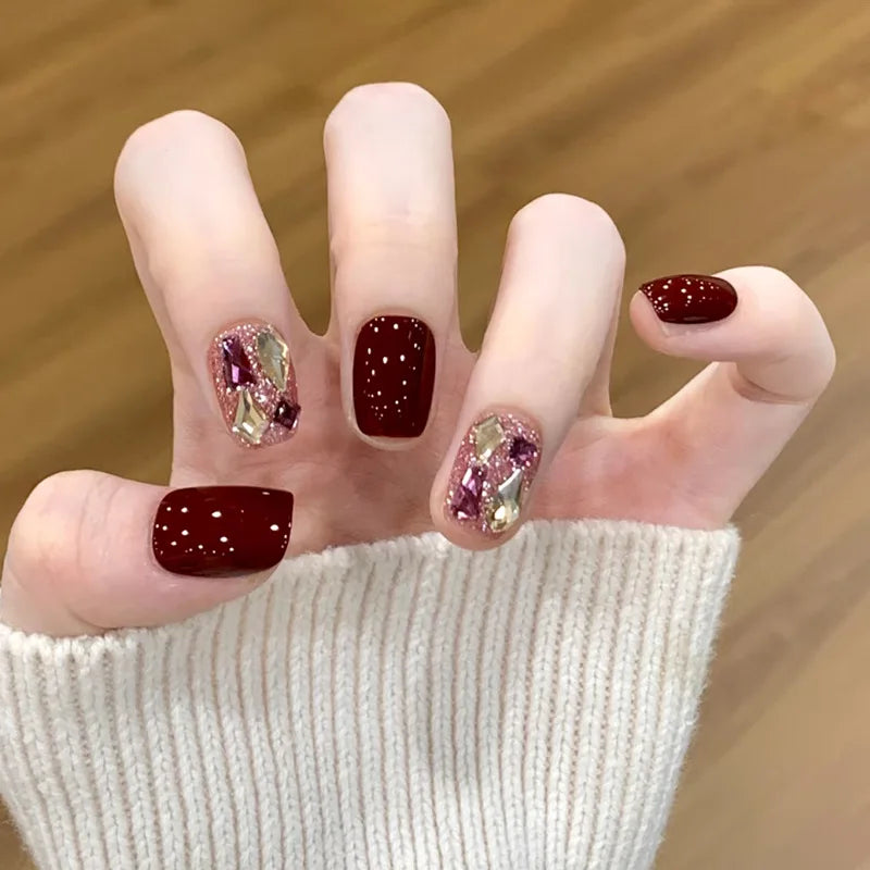 Y2k Rhinestone Press-On Nails Set